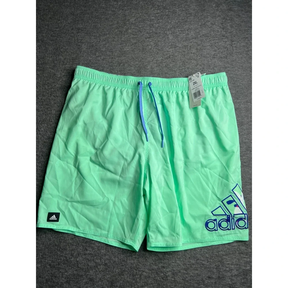 Adidas Mens Flor Log CLX CL Swim Shorts Pulse Mint Green HT2139 2XL NWT